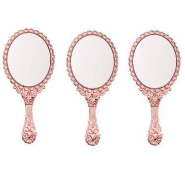 Imagem de Kit 3 Espelhos de Mão Princesas Vintage para Maquiagem - Moment, 3 Ros