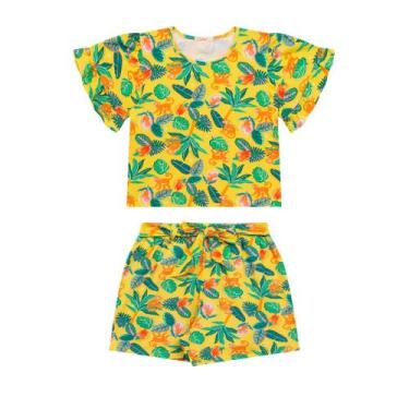 Imagem de Conjunto Infantil Menina Em Cotton, Blusa Com Detalhes Nas Mangas, Sho