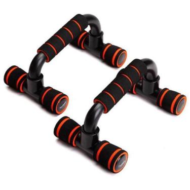 Imagem de Apoio Flexão Fixo Braço Musculação Exercícios Fit - Braslu, Laranja