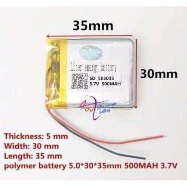 Imagem de Bateria Mp5  2 Fios Original 500mah 3,7V 503035 2 fios - bgb