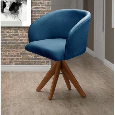 Imagem de Poltrona Atenas Base Giratória de Madeira Sala - BELLA DECOR