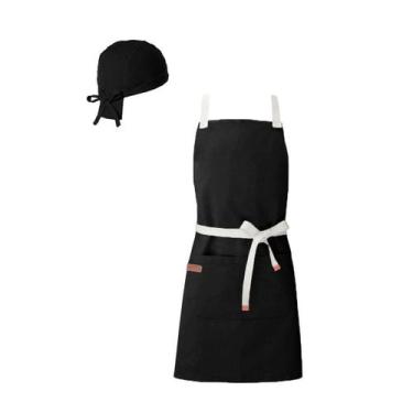 Imagem de Avental e Bandana Preto Restaurante Chef Cozinha Bar Bistro - CASACHA