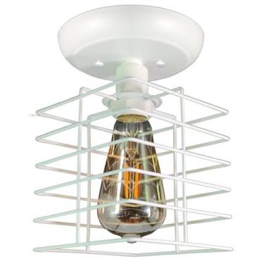 Imagem de Plafon Aramado Boxy Branco Sala Quarto cozinha banheiro - CM GLASS - C
