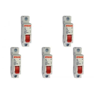 Imagem de Kit C/5 - Disjuntor Steck "Din" Unipolar 40A. C