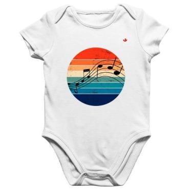 Imagem de Body Bebê Algodão Música Vintage Sunset - Foca na Moda, Branco, M