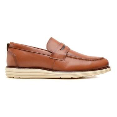 Imagem de Sapato Social Casual Loafer Masculino Derby Couro Caramelo - GGFontane