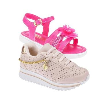 Imagem de Tenis Feminino e Sandalia Menina - KIT 2 PARES Tam 24 ao 34 - sapatinh