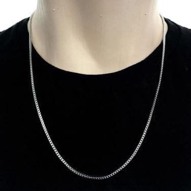 Imagem de Corrente Fina 2mm Veneziana Tijolinho Aço Inoxidavel 60cm - Azmar Semi