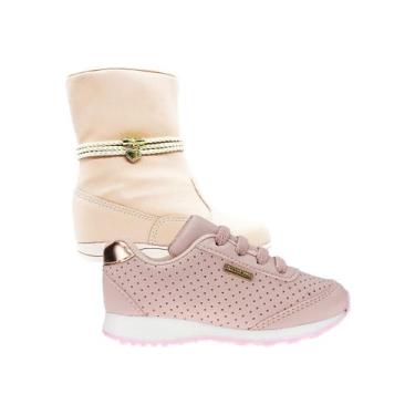 Imagem de Tenis Feminino e Coturno Infantil - KIT 2 PARES Tam 20 ao 34 - sapatin
