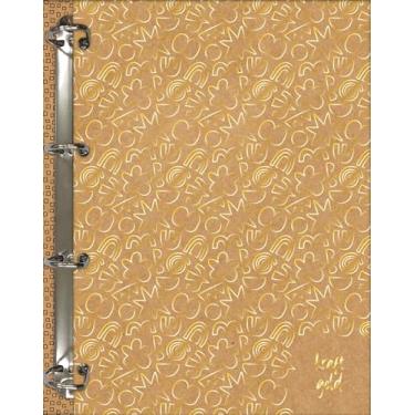 Imagem de Jandaia - Caderno Argolado Cartonado Colegial Kraft Gold 160 folhas