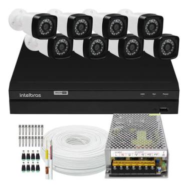 Imagem de Kit Cftv 8 Câmera Segurança Full Hd 2mp Dvr Intelbras Sem Hd