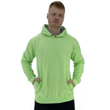 Imagem de Blusa Moletom Masculino MXD Conceito Bolso Lateral Verde Fluorescente 