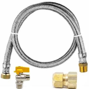 Imagem de Kit Instalação Gás Encanado Mangueira 80cm+registro+adaptado - Elite G