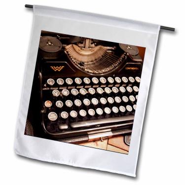 Imagem de 3dRose fl_29072_1 Bandeira de jardim de máquina de escrever continental, 30,5 x 45,7 cm