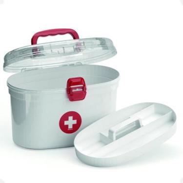 Imagem de Frasqueira Maleta de Medicamentos Oval C/ Bandeja 4,4 Litros - Nitron