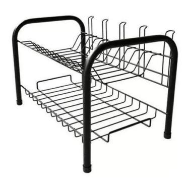 Imagem de Escorredor De Louças Duplo 2 Andares De Metal - BIMETAIS, Branco