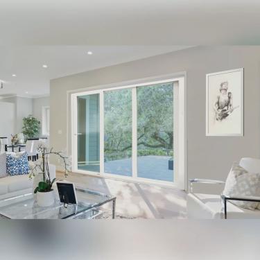 Imagem de Porta de pvc de Correr 210x200cm com 3 Folhas e Vidro Liso Temperado com Cremona itec Brimak