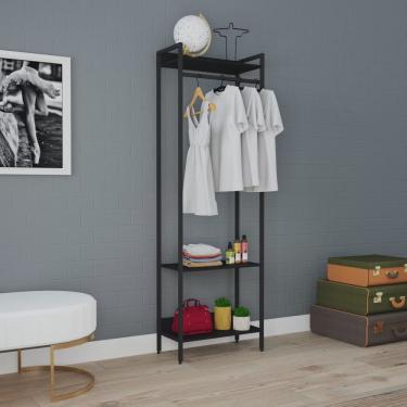Imagem de Estante Closet Arara 187x60cm 3 Prateleiras Active Yescasa