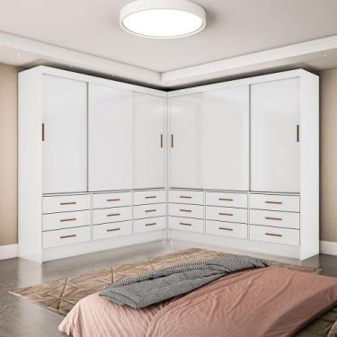 Imagem de Closet Sevilha 6 Portas Casal Duplo 18 Gavetas Carioca Moveis, Branco