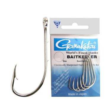 Imagem de Anzol Gamakatsu Bait Keeper 6/0 Aço Carbono Black Nickel Kit 20UN 5 Cartelas