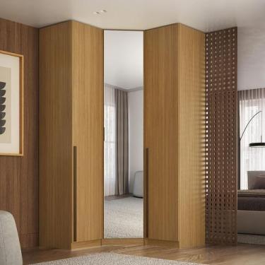Imagem de Guarda Roupa de Canto Obliquo Espelho 3 Portas MDF Altezza Trend Belma
