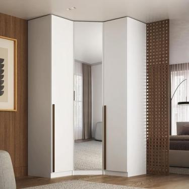 Imagem de Guarda Roupa de Canto Obliquo Espelho 3 Portas MDF Altezza Trend Belma