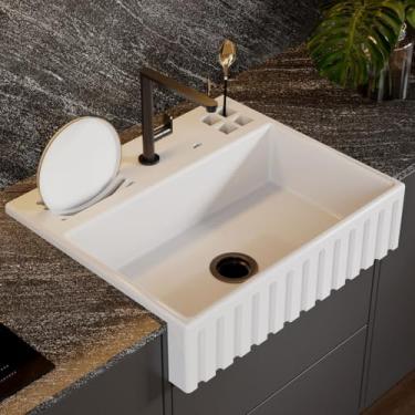 Imagem de Cuba Cozinha Farm Sink Romana Com Calha Gourmet 70 cm Estilo Fazenda Avental