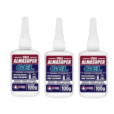 Imagem de Kit 3 Cola Gel Instantânea Alta Velocidade 100G - Almasuper