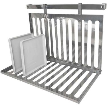 Imagem de Escorredor de Louças Inox Suspenso Dobrável com Barra Cozinha 40cm Domama Haus