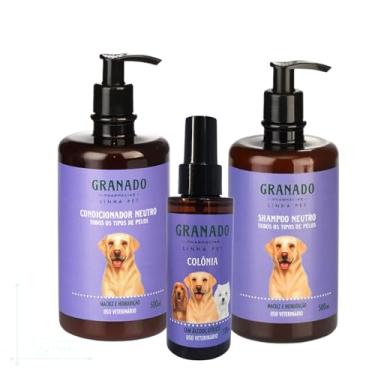Imagem de Kit Shampoo Condicionador Colonia Neutro Granado Pet Cão Cachorro Gato