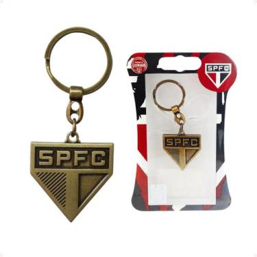 Imagem de Chaveiro do São Paulo Escudo Brasão Dourado Oficial - Cebola e Tatuapé