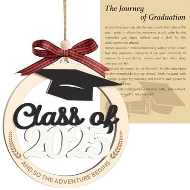 Imagem de Enfeite Class of 2025, lembrança de formatura de madeira, presentes de decoração exclusivos para idosos, celebração de faculdade ou ensino médio, lembrancinha de festa engraçada e significativa, ideia