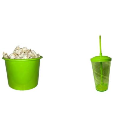 Imagem de Kit Cinema 50 balde 1,5L Pipoca + 50 copos Twister Colorido 400ml (VERDE-LIMÃO)