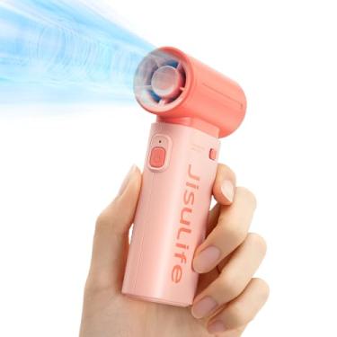 Imagem de JISULIFE Ventilador portátil de mão Life9, Turbo Power Air de alta velocidade [tempo máximo de resfriamento de 12H], vento de 5 marchas, recarregável de 3600 mAh, design de mini bolso, ventilador