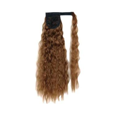 Imagem de Extensões De Cabelo Sintético Longo Ondulado Em Tom Marrom Loiro Com R
