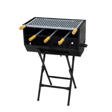 Imagem de Churrasqueira a Carvão Mega Master com Suporte Grelha Inox e 3 Espetos