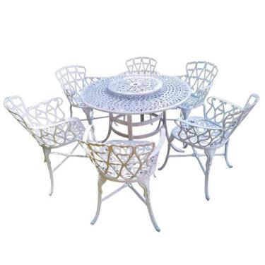 Imagem de Jogo Conjunto Viena com Mesa 1,25m Giratória 6 Cadeiras Alumínio Fundi