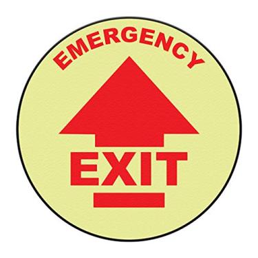 Imagem de Decalques de piso de saída de emergência vermelhos antiderrapantes forma redonda B estilo de vida adesivos de placas industriais 43 cm mais longo lado