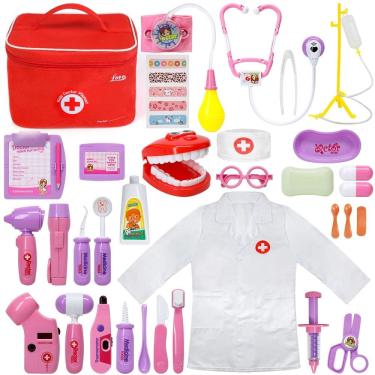 Imagem de Toy Doctor Kit LOYO 35 peças para crianças de 3 a 6 anos com estojo de presente