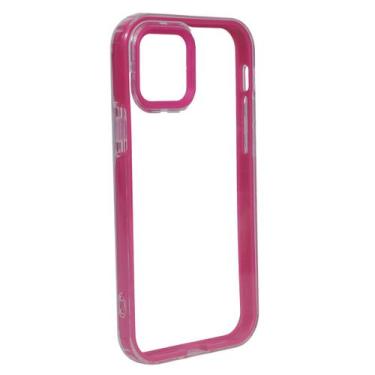 Imagem de Capa Capinha Case Transparente C/ Borda Compatível Iphone 12 - Tesla S