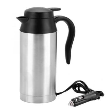 Imagem de Garrafa Chaleira Termica 600ml Inox 12V Veicular Eletrica Caneca Aquecedor Portatil Copo Carro Barco Viagem Cha Cafe