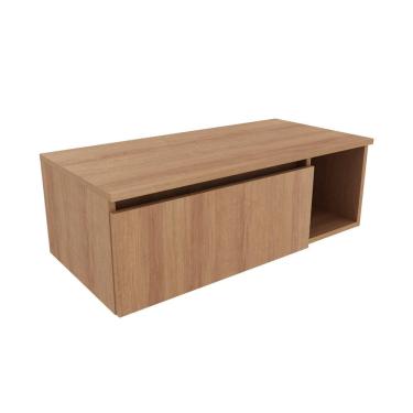 Imagem de Balcão Gabinete Suspenso para Banheiro com 1 Porta e Nicho Lateral 80cm BN3601 Amêndoa - Tecno