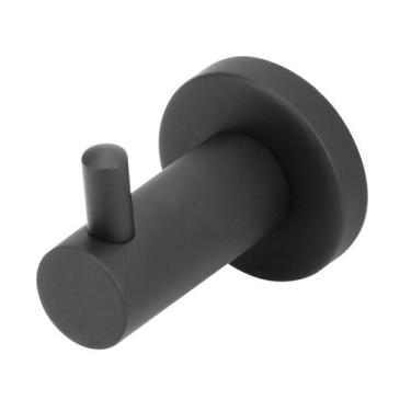 Imagem de Porta Toalha Cabide Banheiro Inox Luxo Preto/Black Metal - Modelar