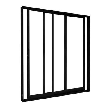 Imagem de Porta Alumínio de Correr Lateral 3 Folhas Móveis 215cm X 150cm Lucasa 