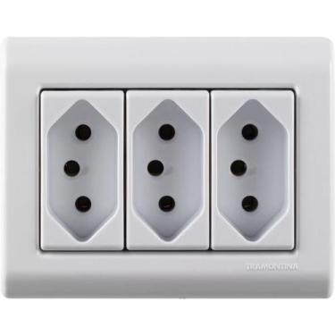 Imagem de Caixa de Sobrepor com 3 Tomadas 2P+T 20 A 250 V Tramontina LizFlex Bra