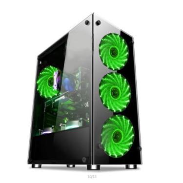 Imagem de Gabinete Gamer Vidro Usb3.0 Xway 01150 4 Coooler Fan LED, Verde
