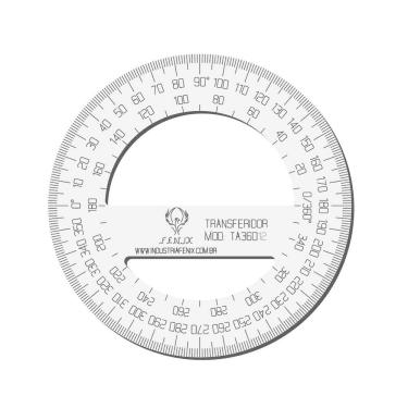 Imagem de Transferidor Acrílico 360 12 Cm Transp Desenho Técnico Fenix
