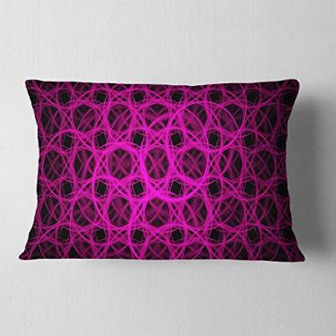 Imagem de Designart Rosa incomum Fractal Metal Grill' Abstrato Lombar Sala de estar, Sofá, Travesseiro + Capa de almofada impressa em ambos os lados 30 x 50 cm