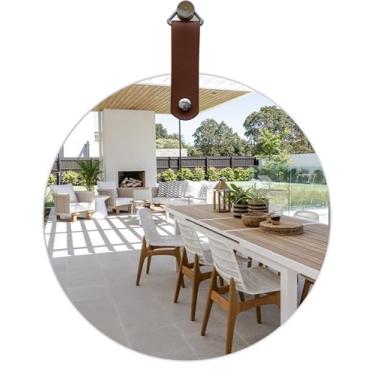 Imagem de ESPELHO SLIM REDONDO 35CM C/ALÇA CARAMELO