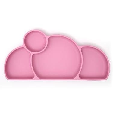 Imagem de PrimaStella Prato de silicone para bebês e crianças, suprimentos de desmame de led para bebês - Design de fácil alcance para autoalimentação (rosa ameixa roxo)